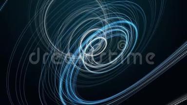 粒子波物体和慢运动闪烁光的未来动画4096x2304环4K